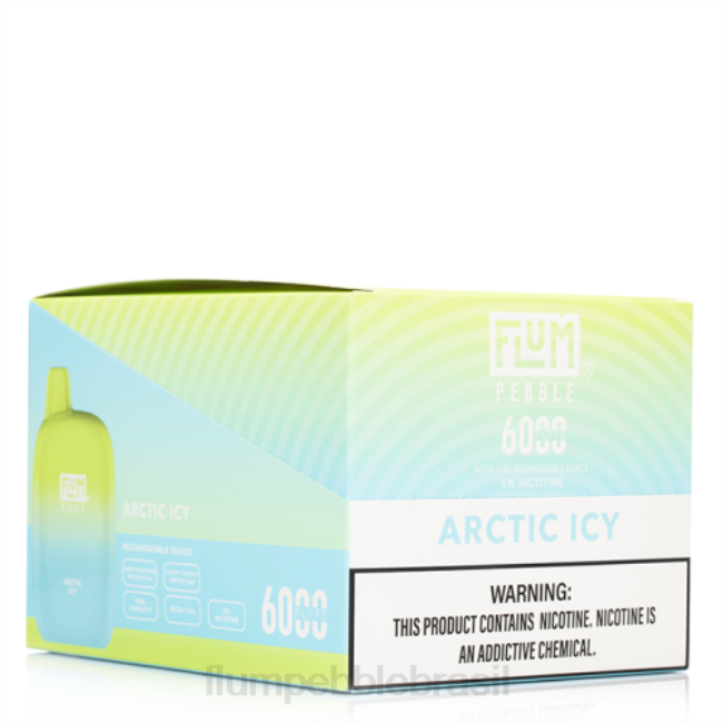 FLUM PEBBLES 6000 baforadas 10 pacotes Ártico gelado 828A6 | FLUM PEBBLE PRECIO